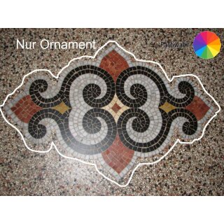 Ornament 1 Mitte - Mosaiksteine 2x2 cm - Kanten gebrochen