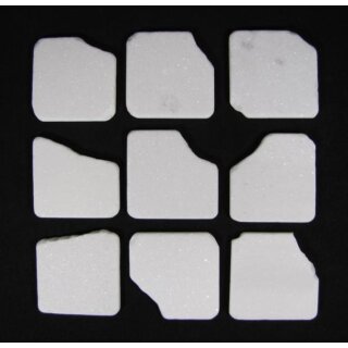 THASSOS - Malplatten ca. 10x10x1 cm, Obf. getrommelt - B-WARE
